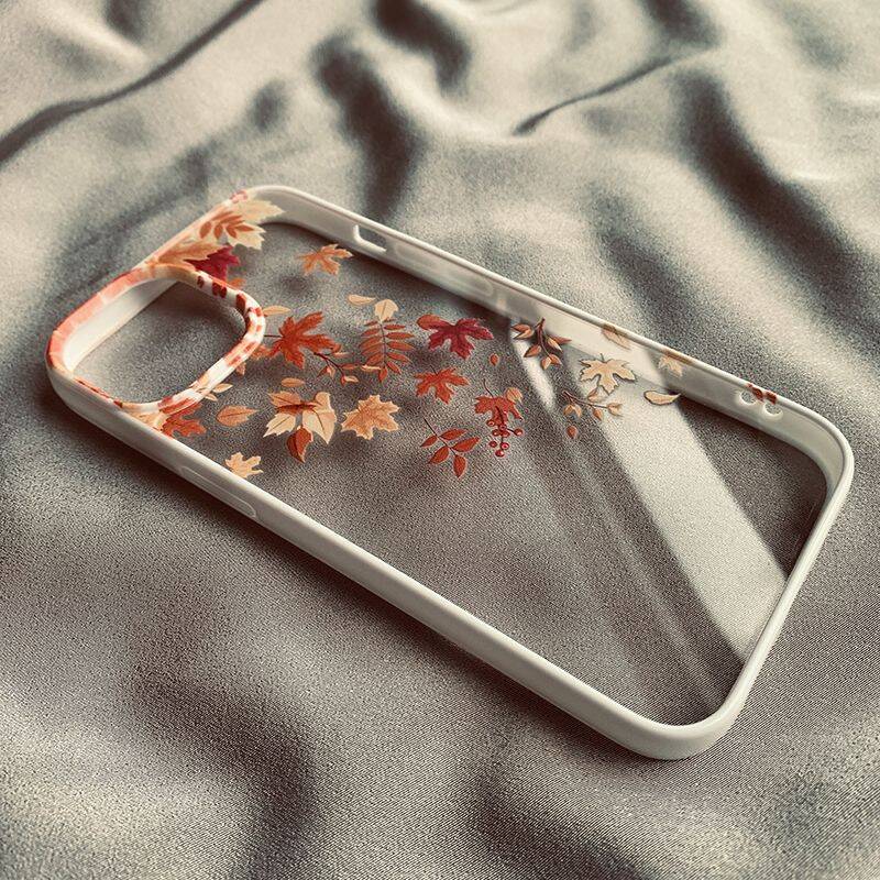 Модный Желтый Чехол для Телефона с Осенними Листьями для iPhone 14 15 Pro MAX 11 13 12 16 X SE20 XR 7 8Plus Кленовый Лист Жесткий Прозрачный Чехол-Оболочка