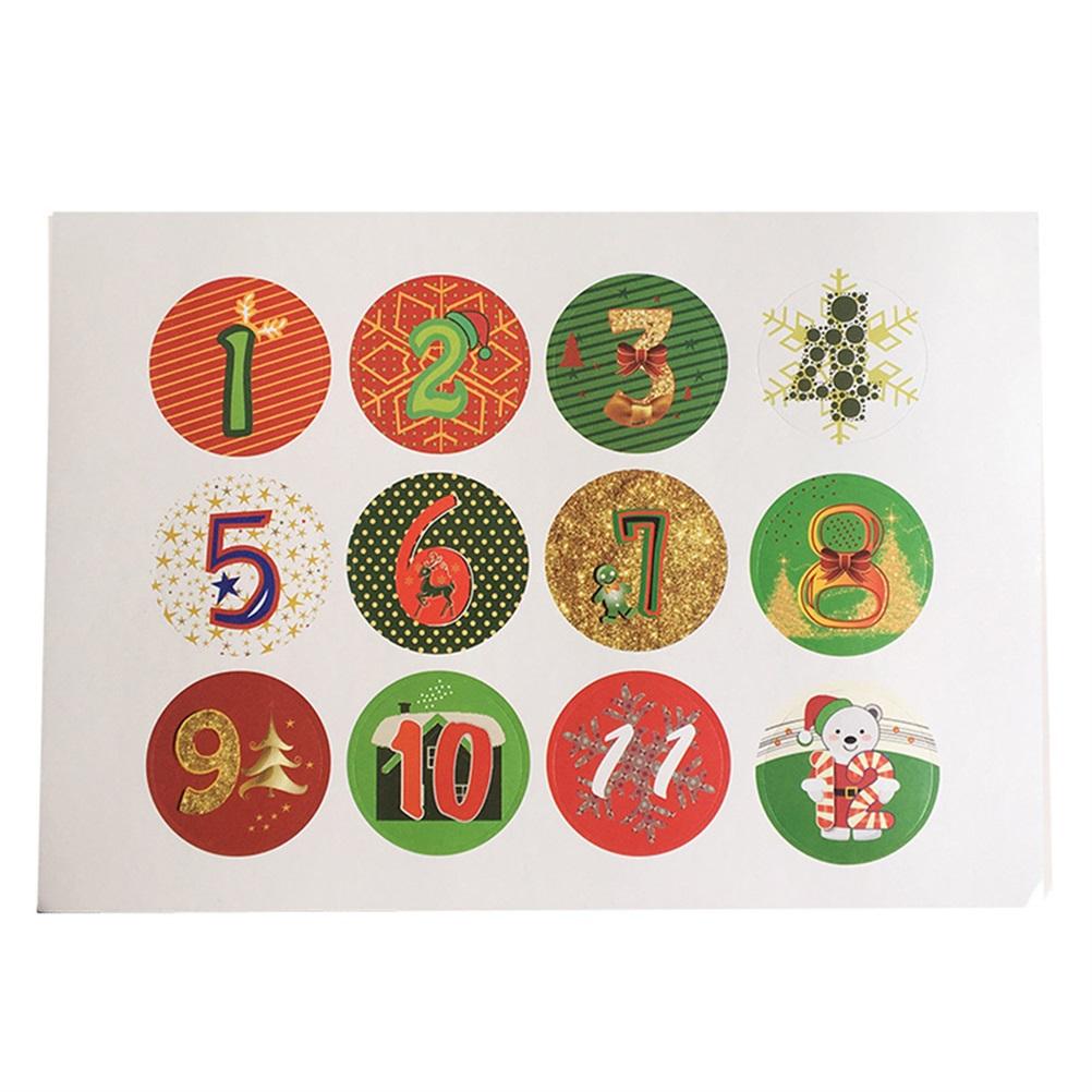 Christmas Advent Number Stickers  Christmas Candy Sealing Stickers DIY Gifts Package Labels