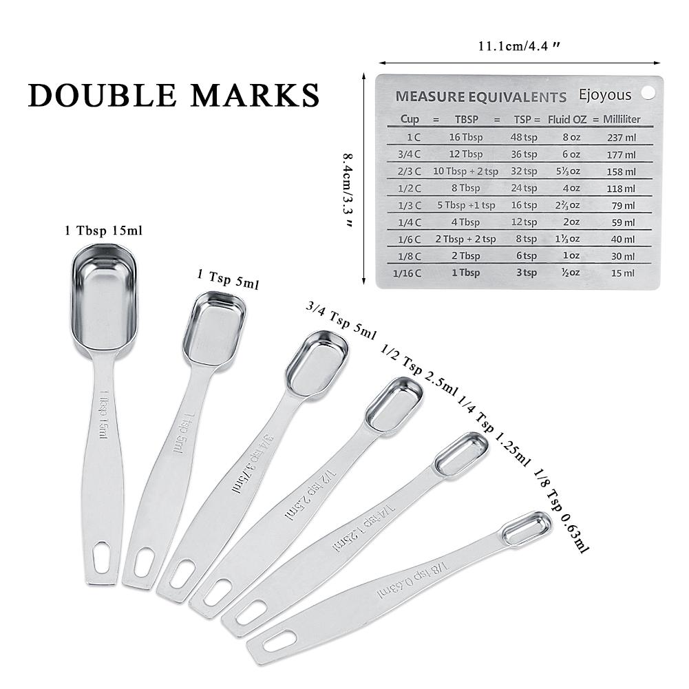 Набор мерных чашек и мерных ложек Ejoyous 304 из нержавеющей стали, 13 предметов, кухонные мерные приборы