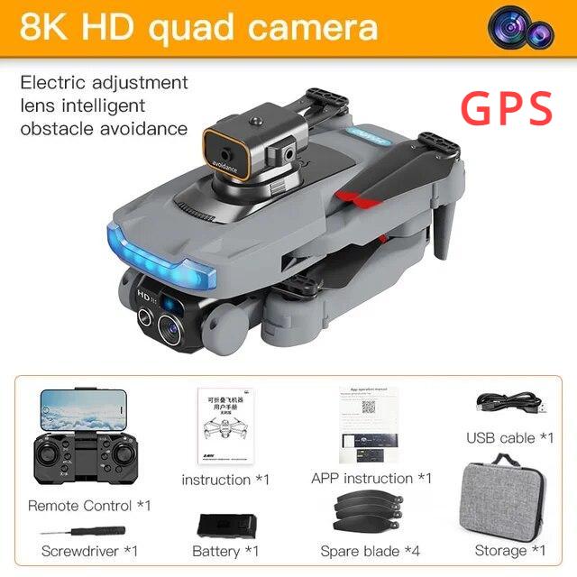 2024 Новый Дрон P15 GPS 4K Аэрофотосъемка Самолет HD Двойная Камера Предотвращение Препятствий Позиционирование Предотвращение Столкновений Квадрокоптер Детская Игрушка Подарок