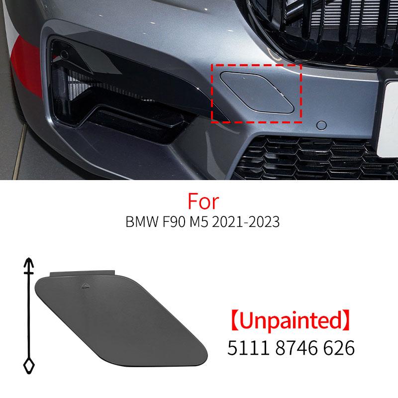For BMW F90 LCI Car Front Bumper Tow Hook Cover Cap Accessory Black White Silver Gray For BMW M5 - 51118746626