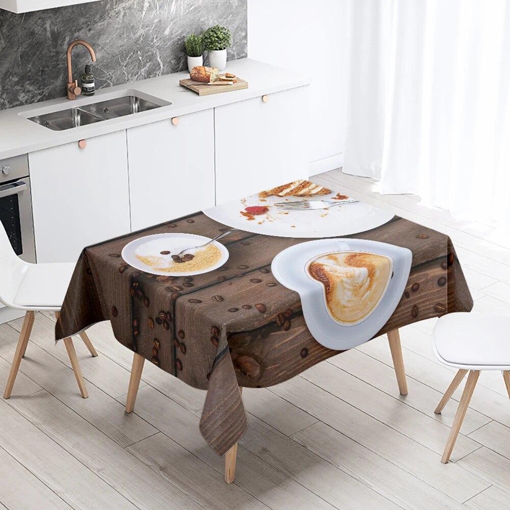Скатерть с принтом для гурманов, устойчивая к пятнам, водонепроницаемая, кухонная, домашняя, уличная, для пикника, ресторана, украшение