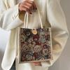 Linen Tote Bag, Linen Bag, Student Hand Carry Out Lunch Box Bag, Cute Cartoon Canvas Small Satchel.