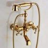 Bathroom Bath Tub Wall Mounted Hand Held Antique Brass Shower Head Kit Copper Chrome Shower Faucet Mixer Sets