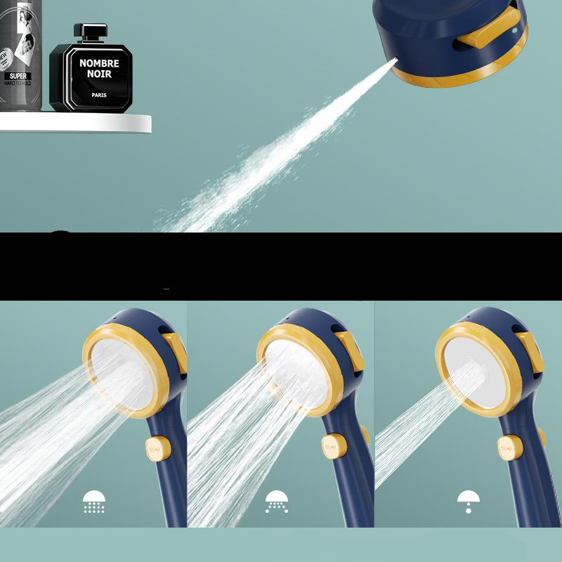 Modern Digital Temperature Display LED Shower Head 4 Spraying Modes ABS Plastic Construction Chrome Finish Wall Mountable Water