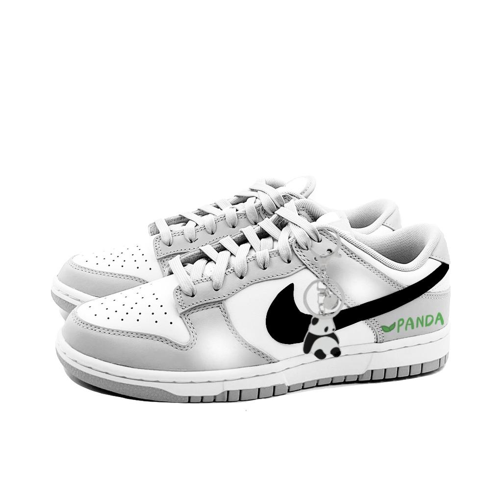 Nike Dunk Swings Panda Abrasion Resistant Low top Skateboard Shoes Men's Gray White DD1391-103(team641-)