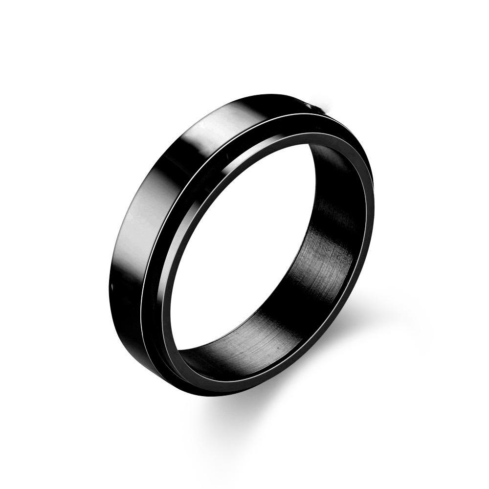 Семицветное матовое вращающееся кольцо из титановой стали