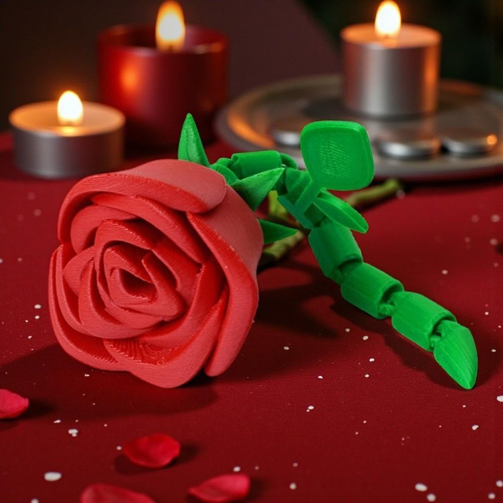 3D Printed Twisted Rose Ornaments Funny Rose Flower Figurines Valentine's Day