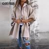 Autumn and Winter Women's Shawl Lapel One-piece Cape Jacket