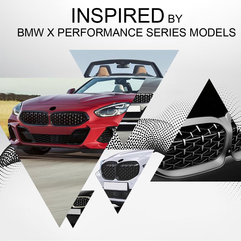 Автомобильная решетка переднего бампера ABS Diamond с накладкой, гоночные решетки для почек для BMW 5 серии G30 2017-2020, замена стиля автогриля