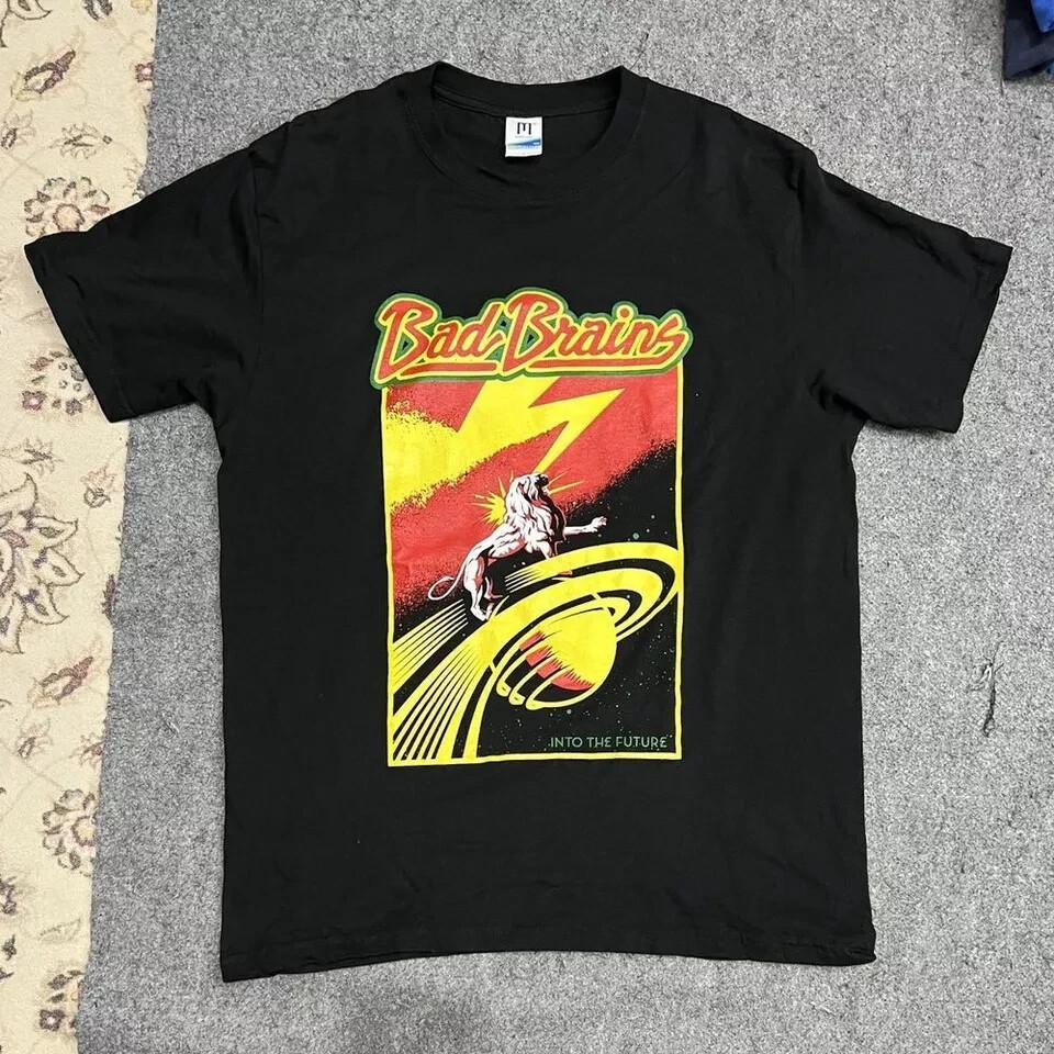 Bad Brains Into the Future Черная футболка унисекс с коротким рукавом Репринт S-4XL Унисекс футболка