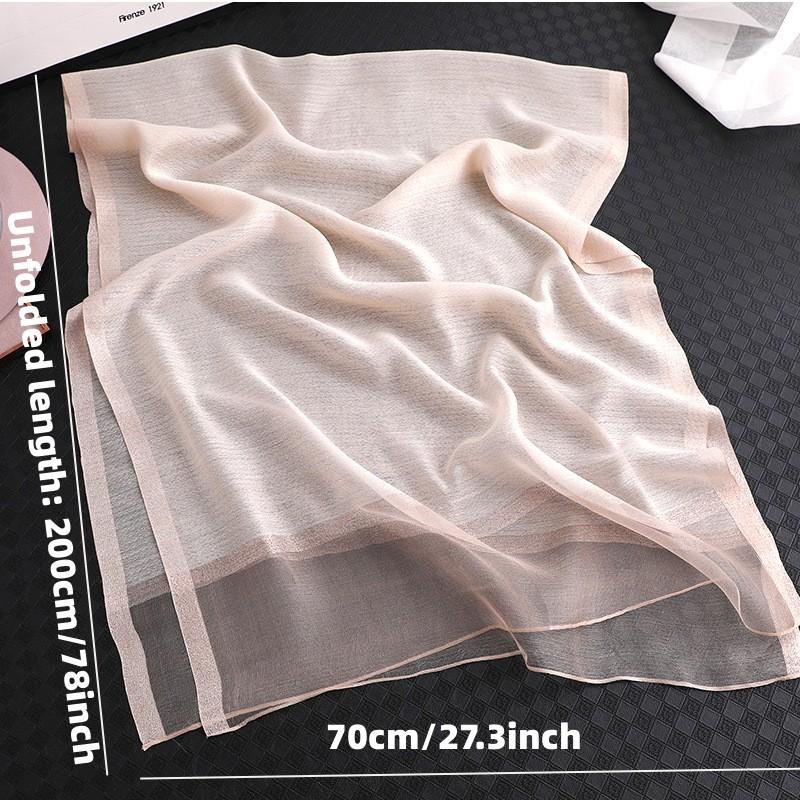 Шарф из чистого акрилового шелка, женская длинная шаль, шелковый шарф с пайетками, шаль от солнца на осень