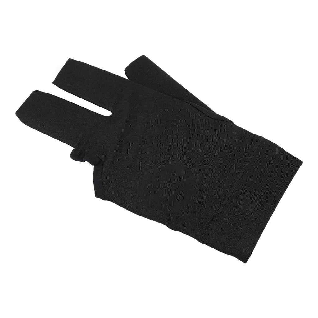 Billiards Pool Gloves Breathable Elastic Anti Slip 3 Fingers Cue Gloves Cue Sports Gloves for Training Black
