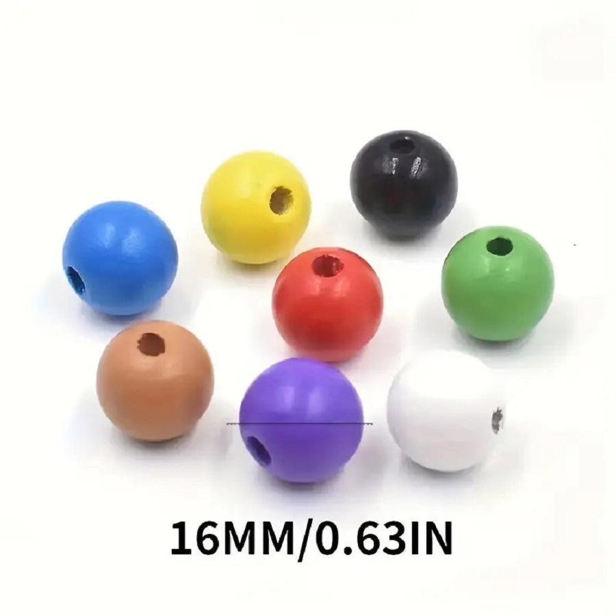 Children's DIY 16MM Solid Color Wooden Beads for Stringing