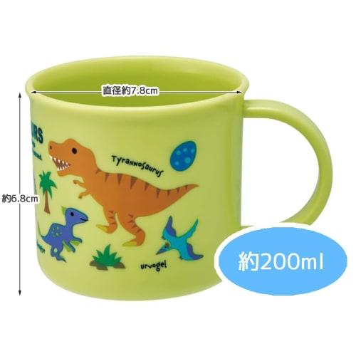 Skater Lunch Box Plastic Cup, 200ml, for Kids, Antibacterial, Dishwasher Safe, Made in Japan, Dinosaur Picture Book, NEW KE4AAG-A