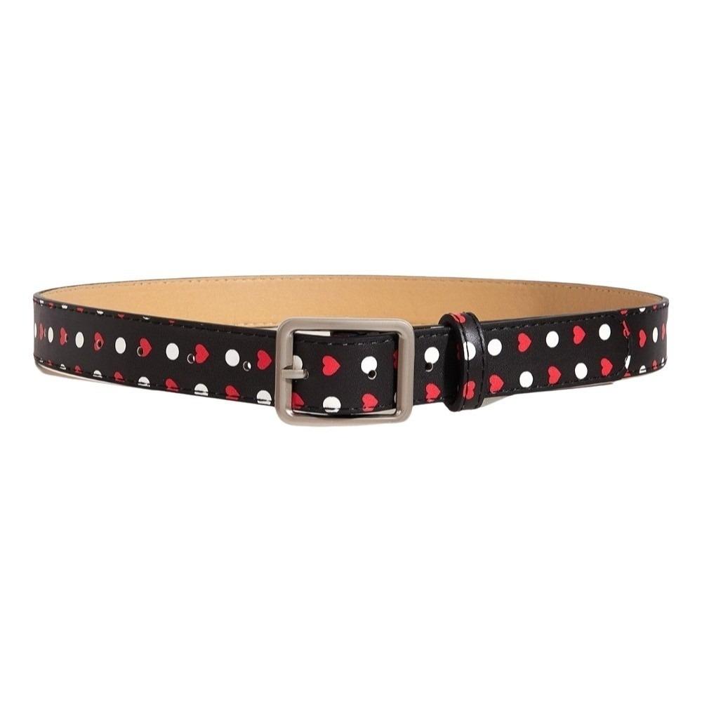Pin Buckle Women's Belt Y2K Leather Waist Belt Fashion Polk Dot Belt Streetwear