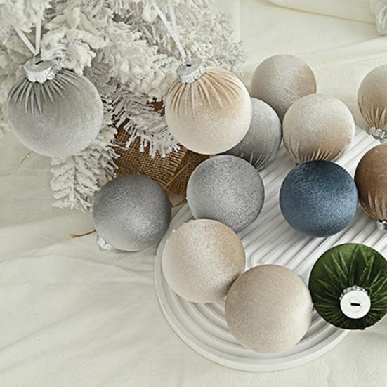 15 Pcs Christmas Ball Ornaments Lightweight Shatterproof Velvet Balls Reusable Festive Hanging Decorations for Home Xmas Tree