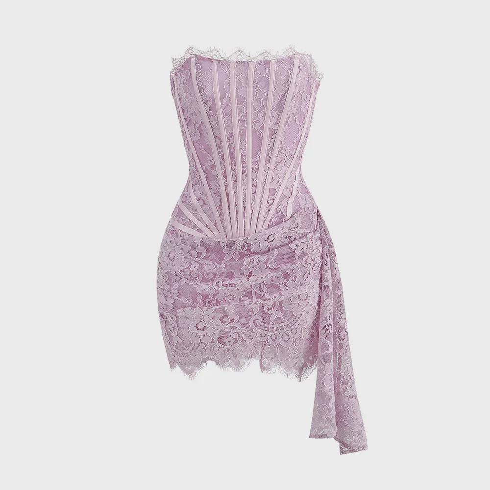 Высококачественное европейское и американское кружевное платье-труба - Элегантная женская мода