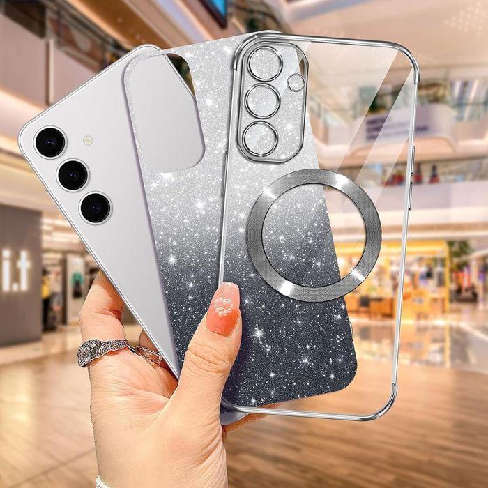 Coque Protection - BOOLING - pour Samsung Galaxy S24 - Silicone Plaquée - Cercle Noir - 2 Verres Trempés