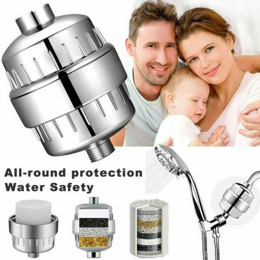 Removal Bathroom Activated Carbon Hard Water Purification Softener 15 Stages Shower Head Filter