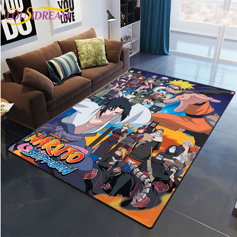 Ковер с рисунком аниме Наруто для гостиной, коврик для спальни, детский игровой ковер, нескользящий коврик для кухни, ванной комнаты
