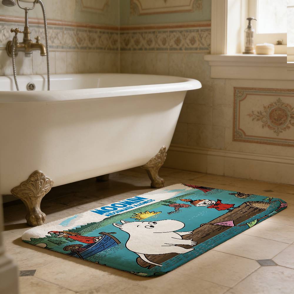 retro Cute M-Moomins cartoon character Kitchen Mat Cheaper Anti-slip Modern Living Room Balcony Printed Modern Home Decor
