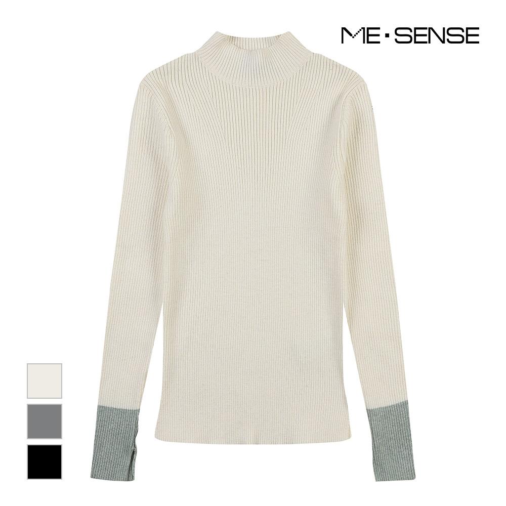 MESENSE Slim Knit With Contrast Sleeve Hem_Mb3Yknm602Z