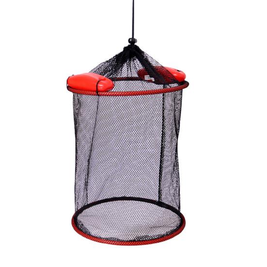 Portable Foldable Floating Fish Basket 1/2/3 Layers Live Caught Fish Storage Basket Collapsible Heavy Duty Nylon Mesh Fishing Keep Net Bag