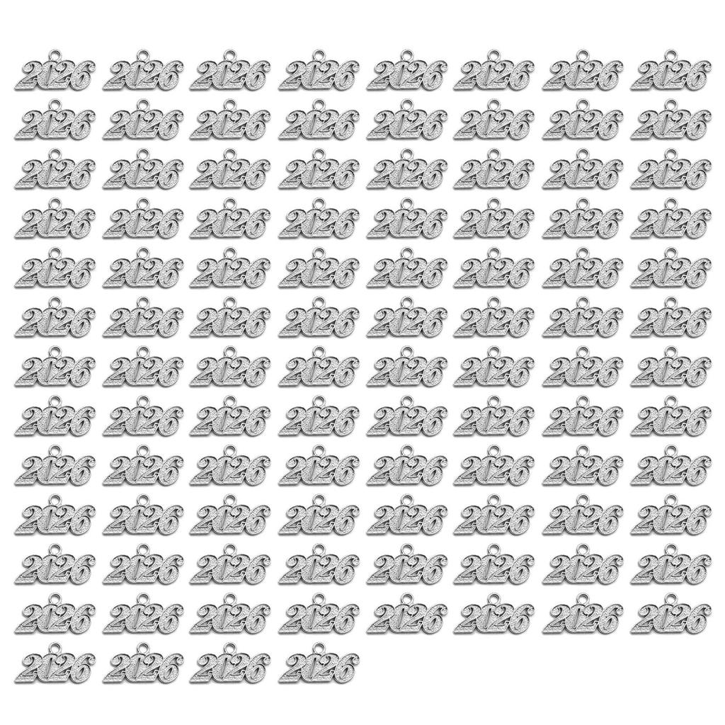 100 шт. Блестящий Год 2026 Металлический Шарм Подвеска для рукоделия Идеально подходит для проектов ручной работы и наборов для изготовления выпускных подарков