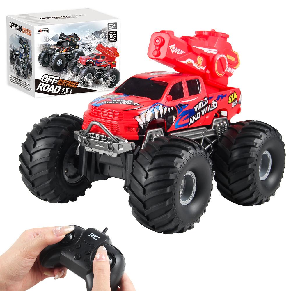 Children'S 2.4G Remote Control Amphibious Free Rotation Self-Priming Water Pickup Remote Control Car Boy Toy