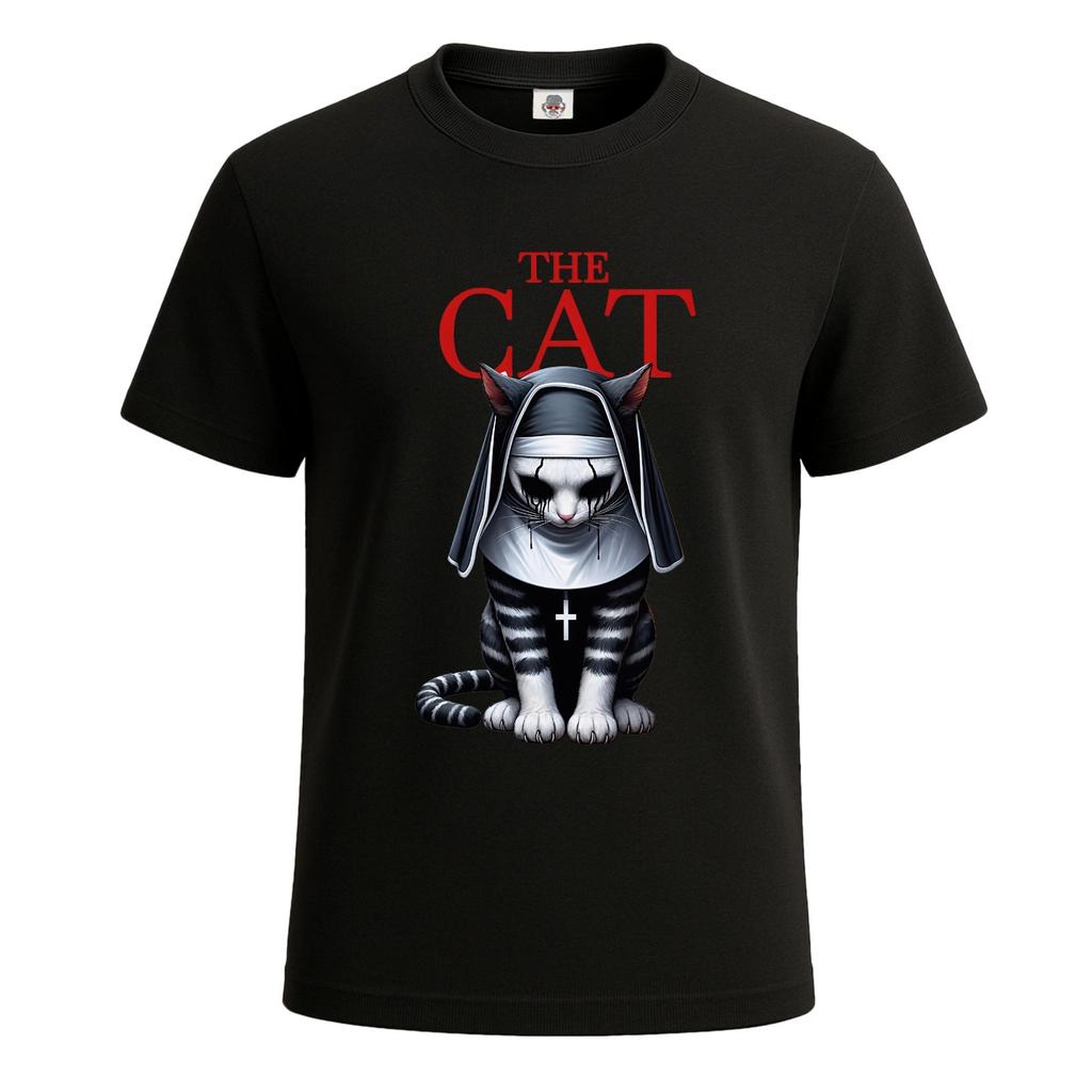 The Cat Nun Humor Cat Lover Tshirt Halloween Novelty Scary Mens Tshirt Tee Top