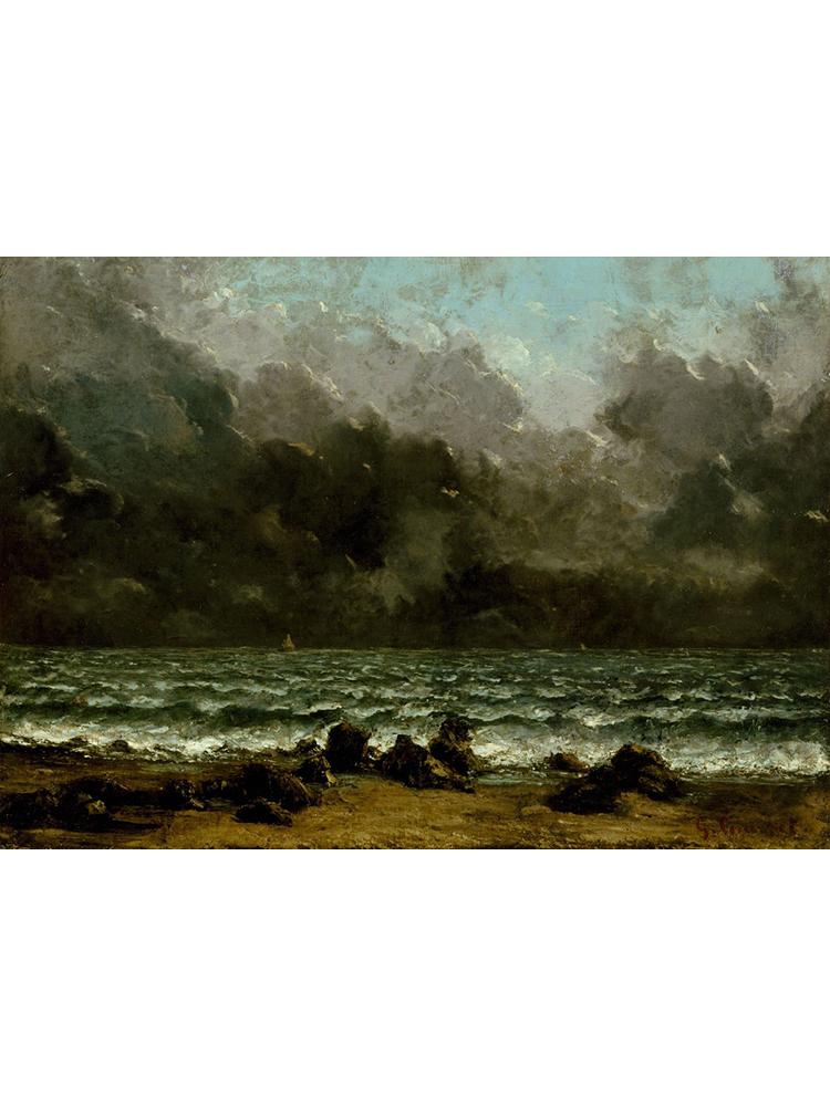 Realism Famous Artist Gustave Courbet River Rocks Forest Landscape Poster Canvas Painting Wall Art for Living Room Home Decor