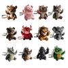 Middle Finger Animal Keychain Wolf Cow Pig Tiger Elephant Shape