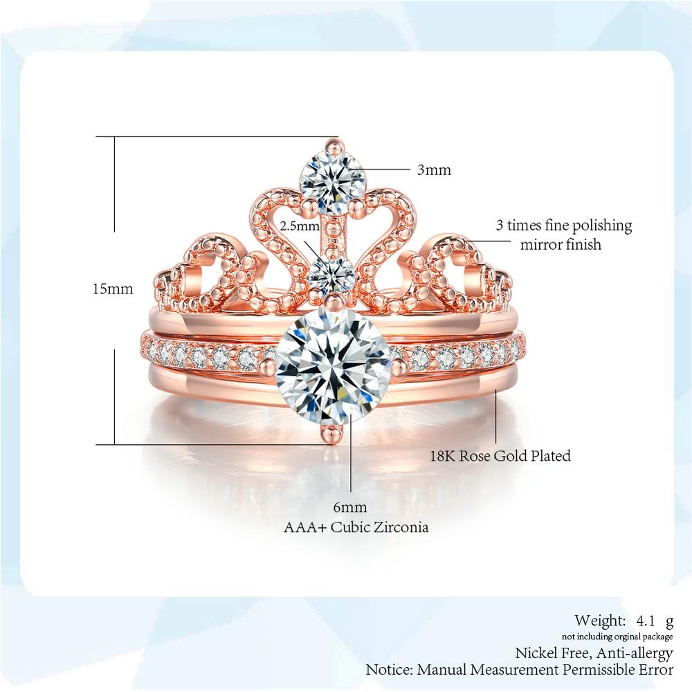INN Vintage Luxury Ring For Women Elegant Exquisite Cubic Zirconia Queen Crown Engagement Wedding Ring Set Jewelry Gift R350-2