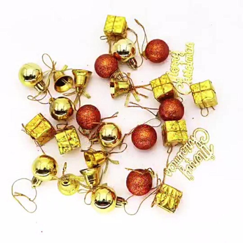 26/32PCS Mixed Pattern Christmas Hanging Decoration Xmas Ball Bell Drop Ornaments Party Supplies