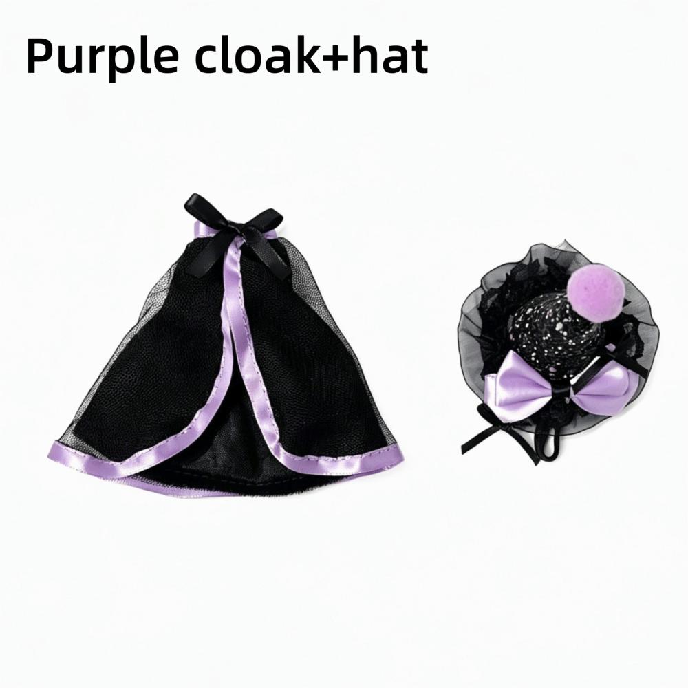 1 Set Cloak Design Mini Doll Dress-Up Witch Theme Cosplay Costume Outfit Halloween Party Decor