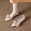 Модная летняя обувь с острым носком и цветами для женщин, слипоны, женские балетки, корейский стиль, высокое качество, модные элегантные туфли для платья, распродажа