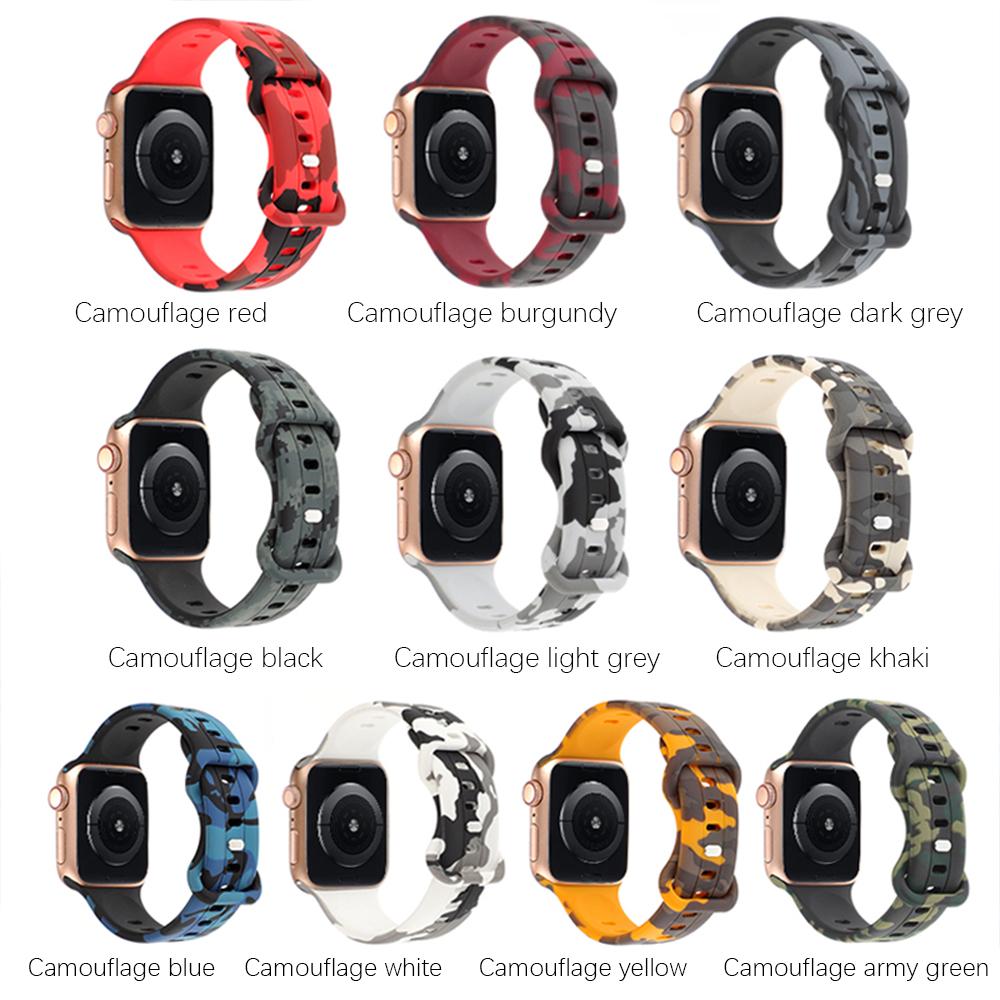Для ремешка Apple Watch Ultra 8 SE 7 6 5 Силиконовый ремешок iWatch 49мм 40мм 45мм 41мм 42мм Камуфляжный узор Наручный ремешок Браслет