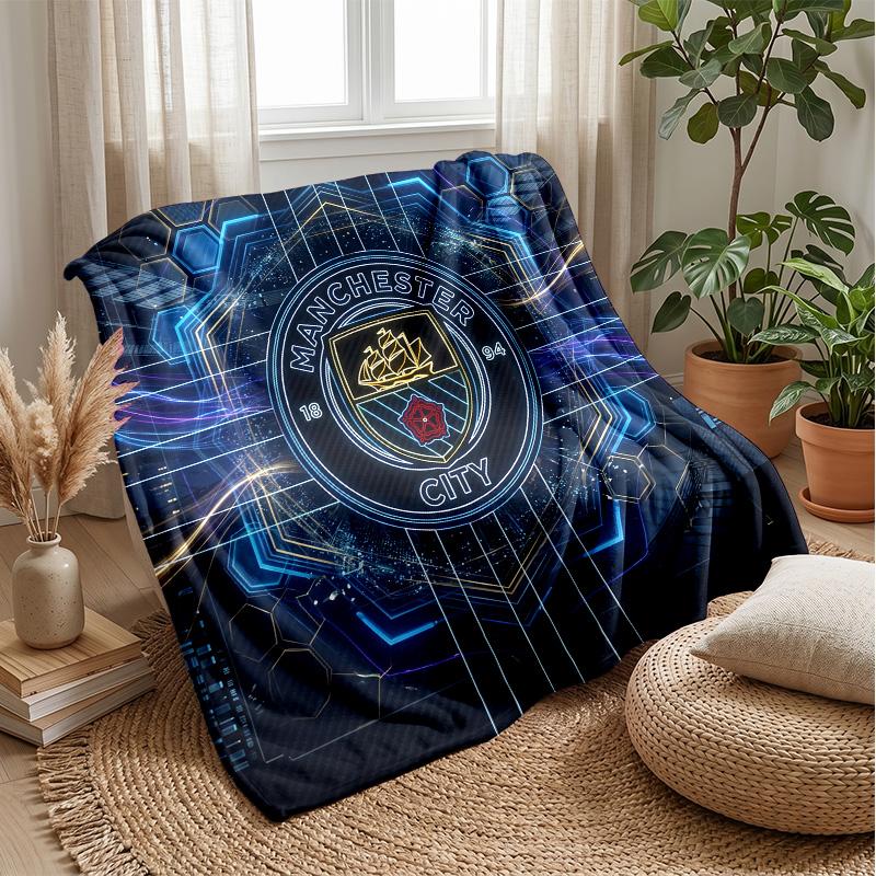 Manchester City Theme blanket Soft Flannel Blanket Plush Throw Blanket Cozy Sofa Bed Blanket for Home Decor