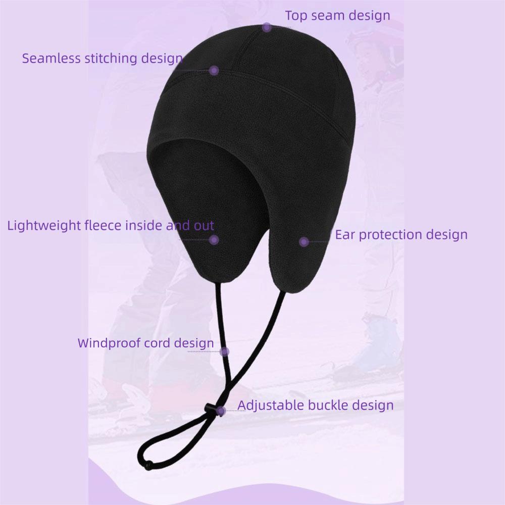 Bonnet Style Winter Fleece Caps Warm Earflap Protection Warm Bicycle Headwear Cycling Headwear Beanie Cap Outdoor Sports
