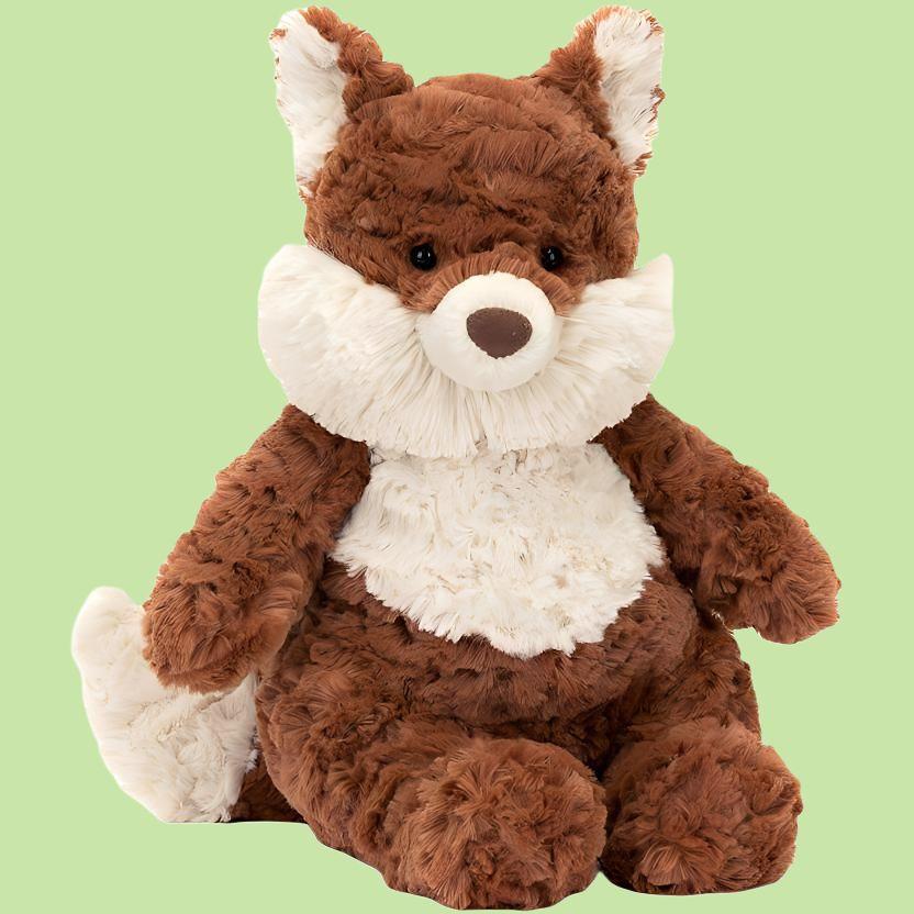 Jellycat Мортимер Фокс Бело-коричневая Кукла Плюшевая Фигурка Сидящая 22 см Высота