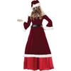 OSC Women's Santa Dress, Hat, Belt, Long Sleeve Dress, Long Skirt, Santa Claus Costume