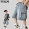 Мальчиковые джинсовые шорты на лето Тонкие мальчиковые укороченные брюки Детские повседневные шорты на лето