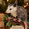 Christmas Tree Hanging Decorations Faux Stained Glass Ornaments, 2D Hummingbird Dachshund Highland Cow Decorative Ornaments for Fireplace Decoration