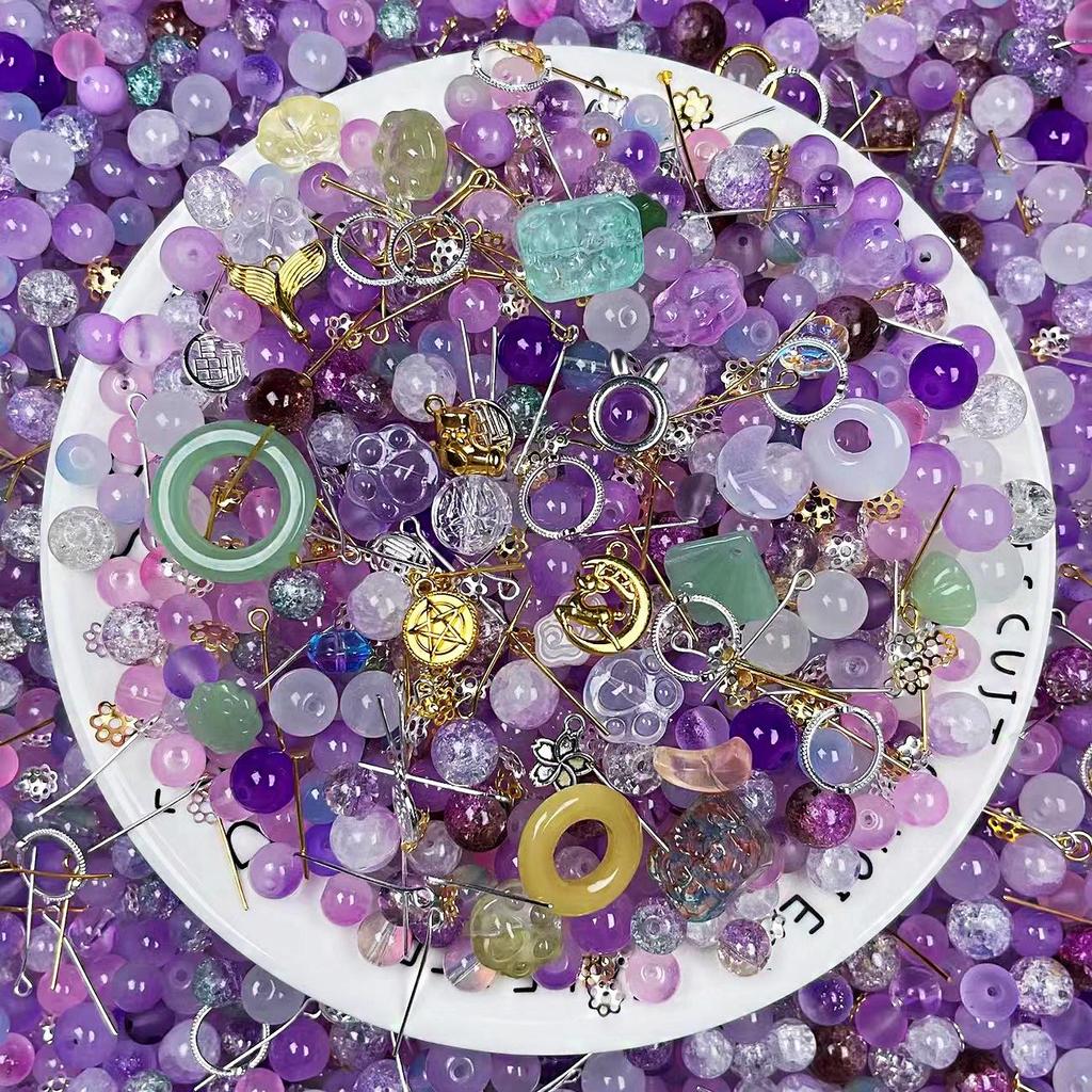 Браслет из бисера в нефритовом стиле Nezha Ao Bing, разноцветные круглые стеклянные бусины