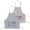 2 Pack Stripes Kids Apron, Kids Cooking Aprons with 2 Pockets, Cute Kids Aprons for Cooking Adjustable