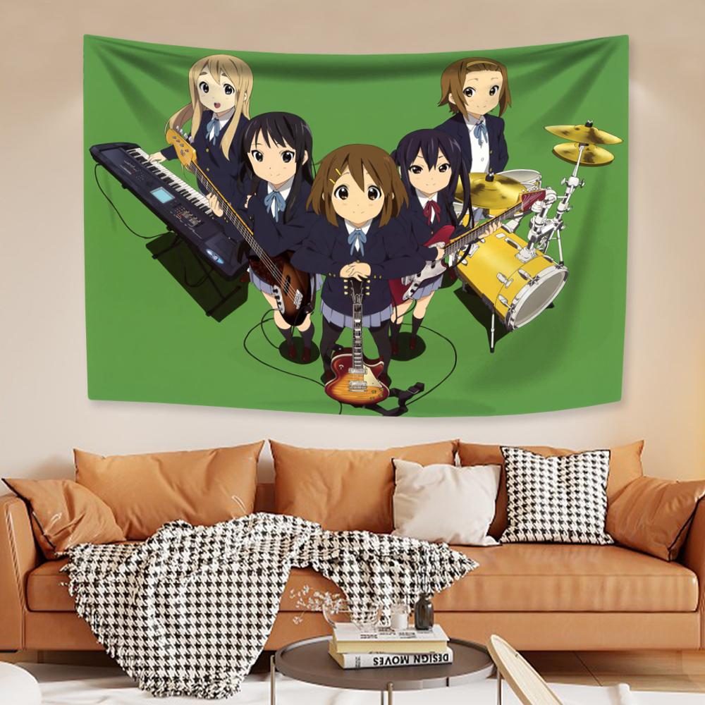 Японский аниме-гобелен на стену Kawaii New K-ON! Мультфильм Домашнее украшение Эстетика Спальня Общежитие Фон