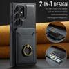 Кожаный чехол для телефона Magsafe для Samsung Galaxy S26 S24 S23 S25 Ultra S26 Plus FE С подставкой Магнитная крышка с держателем для карт LK1