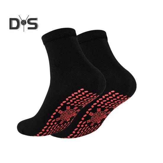 1 пара носков с подогревом, сохраняющих тепло ног 24 часа, силиконовые подошвы, средней длины, высокоэластичные, однотонные спортивные носки, удобные носки для холодной погоды