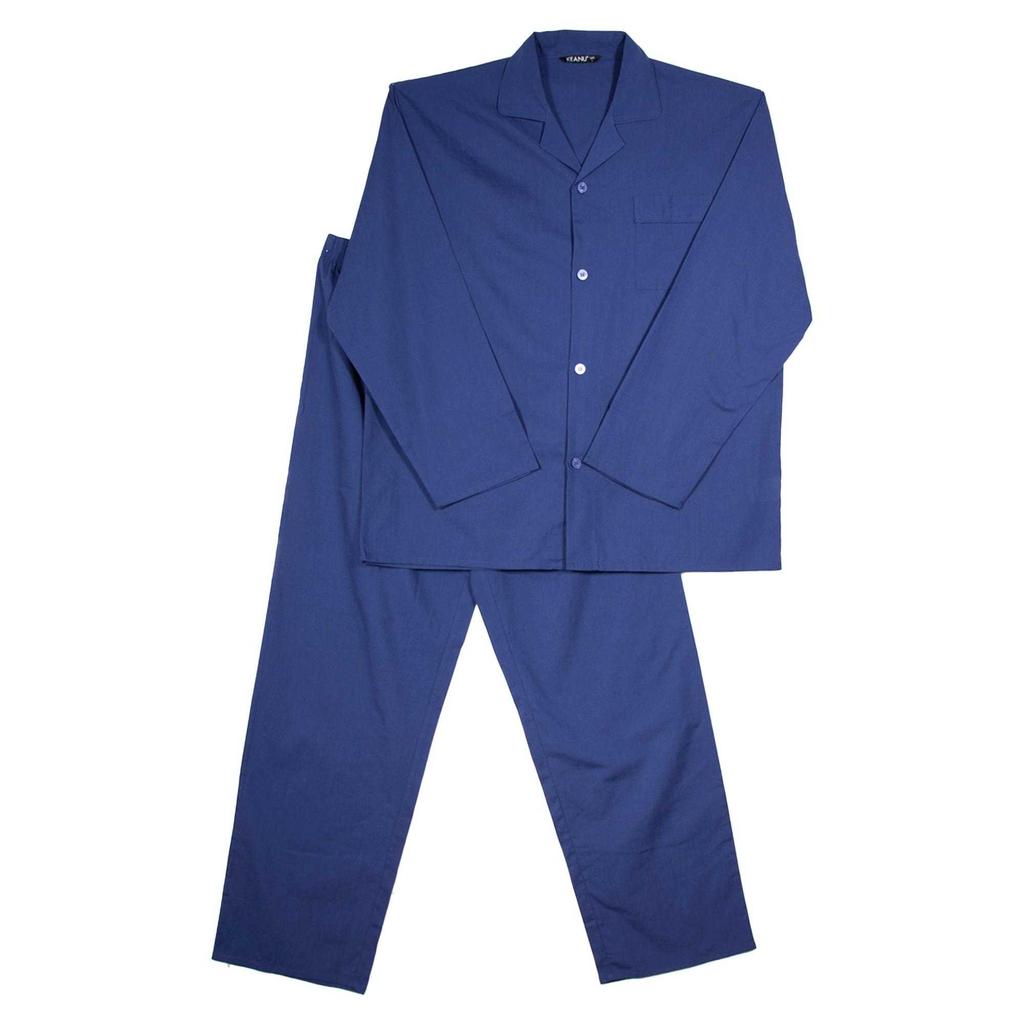 Keanu Mens Woven Chest Pocket Straight Leg Long Pyjama Set